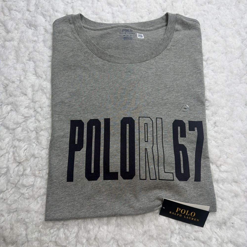 Polo Ralph Lauren Mens T-Shirt Size 3XB Big Tall Gray Graphic Print RL67 New!!